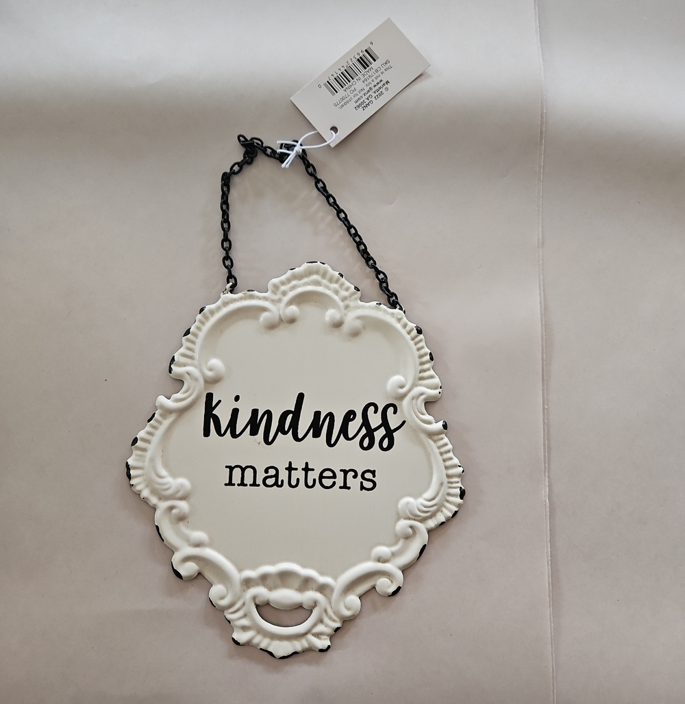 Mainstays White Decorative Hanging Sign with Black Script